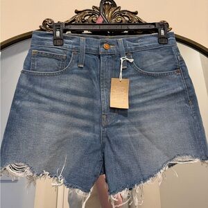 Madewell Distressed Blue Denim Jean Shorts 27